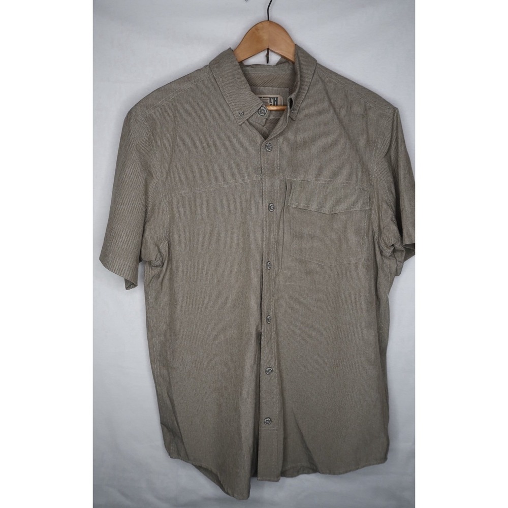 Duluth Trading Co Men's M Check Button Down Shirt Short Sleeve Cotton Outdoor